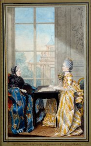 Portrett av Madame du Moutier og Mademoiselle La Ville, kone til Monsieur Clermont d