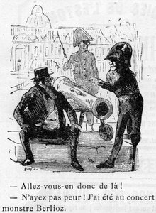 Tegneserie om arbeidet til Hector Berlioz (1803-1869) designet av Nadar i 1856 for Journal pour rire. av Nadar