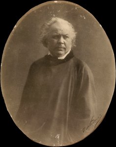 Portrett av maleren Honorè Daumier (s/hvitt foto) av Nadar
