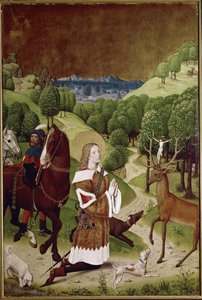 St Hubert-konvertering (olje på panel av (active c.1463 c.1490) Master of Wilten