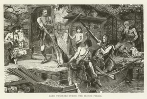 Lake Dwellers under bronseperioden (gravering) av (after) American School
