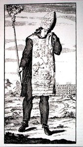 A Sorcerer Condemned to Death by the Inquisition, kopi av en illustrasjon fra 