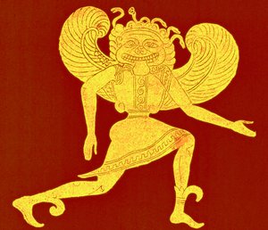 Etruskisk gorgon, fra Campana-museet, illustrasjon fra 