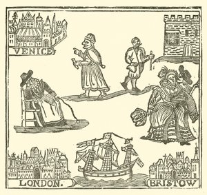 Illustrasjon for The Roxburghe Ballads (tresnitt) av (after) English School