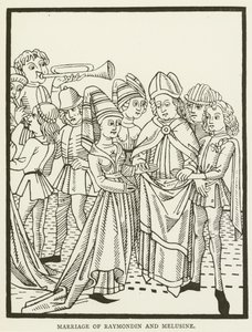 Ekteskap med Raymondin og Melusine (gravering) av (after) English School