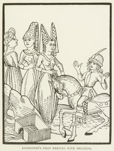 Raymondins første møte med Melusine (gravering) av (after) English School
