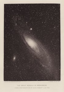 Dr Isaac Roberts fotografi av den store tåken i Andromeda (s/hvitt-bilde)