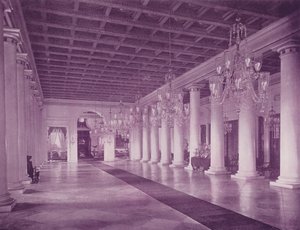 Marble Hall, Government House, Calcutta (s/hvitt bilde)