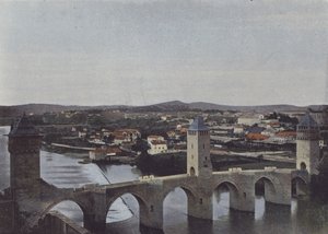 Cahors, Pont Valentre (farget bilde) av (after) French Photographer