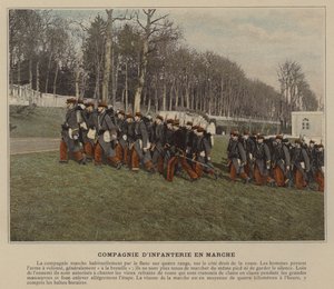 Marching Infantry Company (farget bilde) av (after) French Photographer