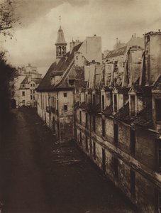 Interiøret til Hospice des Menages i 1868 (s/hvitt-bilde) av (after) French Photographer