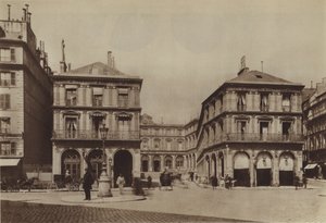 Den gamle Gare Saint-Lazare (s/hvitt bilde) av (after) French Photographer