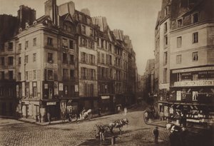 Det gamle Place Maubert (s/hv-bilde) av (after) French Photographer