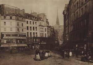 Det gamle Place Maubert (s/hv-bilde) av (after) French Photographer