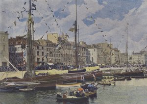 Le Havre, bassenger på ferie (farget bilde) av (after) French Photographer