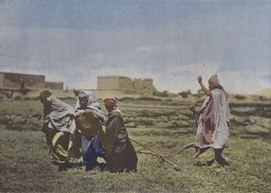 Pløying i Kabylia (farget bilde) av (after) French Photographer