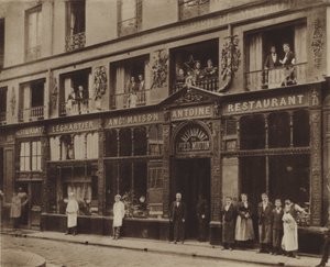 Pied-de-Mouton-restauranten, rue Vauvilliers (s/hvitt-bilde) av (after) French Photographer