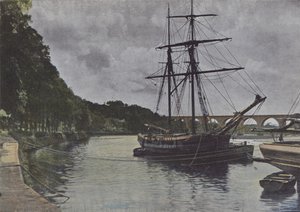 Bredden av Blavet, ved Hennebont (farget bilde) av (after) French Photographer