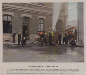 Mekanikk og sjåfører (farget bilde) av (after) French Photographer