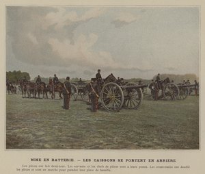 Sett inn batteri, The Caissons Go i ryggen (farget bilde) av (after) French Photographer