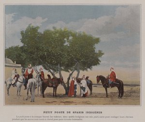 Liten post av urfolk Spahis (farget bilde) av (after) French Photographer