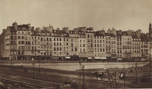 Quai Le Pelletier rundt 1855, nå en del av Quai de Gesvres (s/hv-bilde) av (after) French Photographer