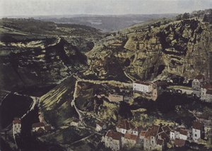 Roc-Amadour, utsikt over Causse de Gramat (farget bilde) av (after) French Photographer