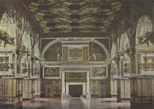 Salle Henri II (farget bilde) av (after) French Photographer