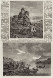 Utstilling av malerier av moderne tyske kunstnere (gravering) av (after) German School