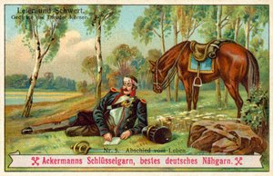 Farvel til livet (chromolitho) av (after) German School