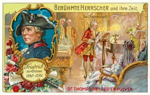 Fredrik den store av Preussen og en fløytekonsert (chromolitho) av (after) German School