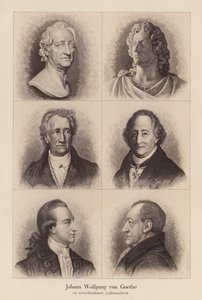 Johann Wolfgang von Goethe , tysk poet og dramatiker (litho) av (after) German School