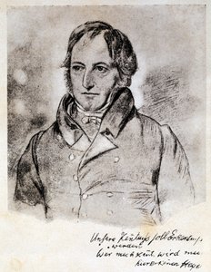 Portrett av Georg Wilhelm Friedrich Hegel (1770-1831), tysk filosof og idealist. Gravering etter tegning av G. Hensel.