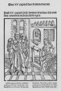The Book of Cirurgia av Hieronymus Brunschwig (litho) av (after) German School