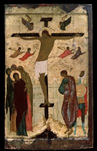 ""Korsfestelsen"" Russisk ikon. Maleri på tre av Dionysius (Dionisy eller Dionisius den vise) (ca.1450-c.1508) 1500 State Tretyakov Gallery, Moskva av (c.1440 1502) Dionisius the Wise