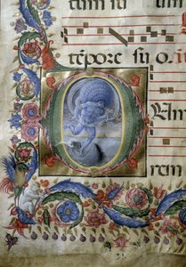 Opplyst side av en gradvis (miniatyr av (c.1445 1527) Liberale da Verona