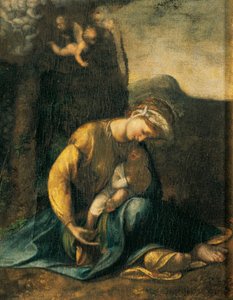 Sigøynerpike, av Antonio Allegri, kjent som Correggio (1489-ca 1534), olje på tre, 49x37 cm