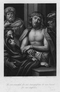 Kristus kronet med torner, Jesaja LIII, 5 (gravering) av (c.1489 1534) (after) Correggio
