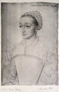 Marguerite de France (1523-74) (blyant på papir) av (studio of) Clouet