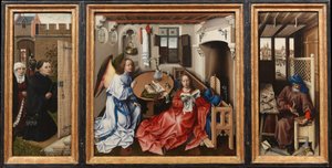 Annunciation Triptych (Merode altertavle), ca. 1427-32 (olje på eik) av 13758 1444 Master of Flemalle