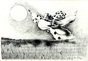 GC Riccardi, Uten tittel, 1973, Tinte auf Papier, 50x70, Italia.