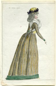 motenyheter Journal of Fashion and Taste, 10. oktober 1792, 23. notatbok, pl. 1 av A.B. Duhamel (possibly)