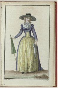 Cabinet des Modes eller Les Modes Nouvelles, 1. mars 1786, 8. notisbok, pl. Jeg