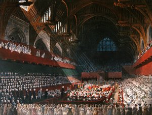 Rettssak mot Lord Melville i Westminster Hall i april 1806 av A.C. and Nattes J.C. (after) Pugin