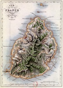 Kart over Mauritius, illustrasjon fra 
