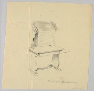 Design for bord med flush-back avisstativ