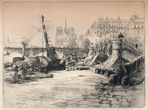 Notre-Dame og Quai de Bethune, 1915 av AR Kempken