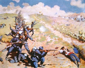 Østerrikere angriper montenegrinske tropper av A. (after) Prachazka