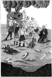 Jøder tar blodet fra kristne barn for deres mystiske ritualer, 1849 av A. Bisson