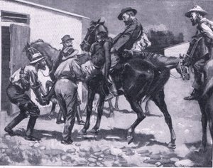 Esaus forsøker å rømme, fra After Pretoria: The Guerilla War utgitt av Harmsworth Bros Limited, 1901